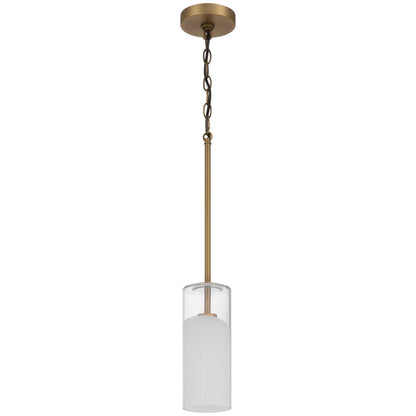 Access Ole' 1Lt Pendant, Antique Brushed Brass/Clr Frosted