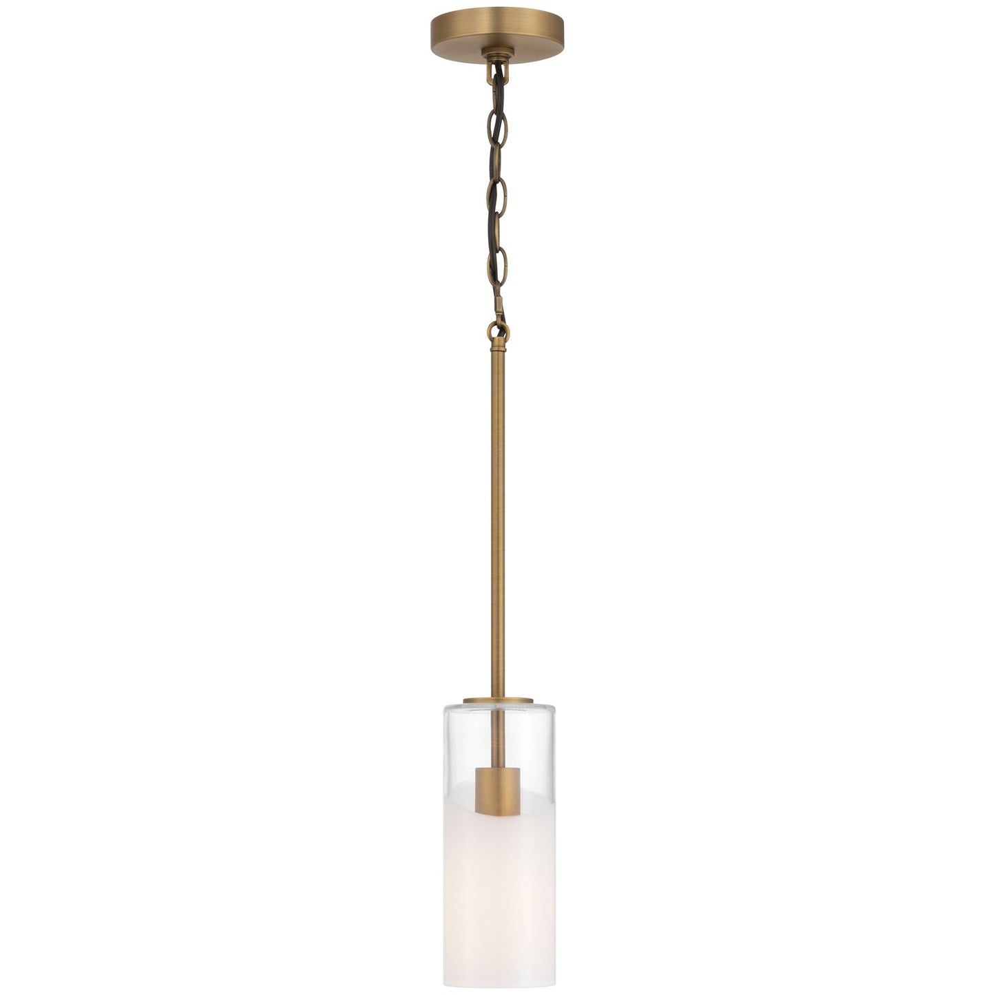 Access Ole' 1Lt Pendant, Antique Brushed Brass/Clr Frosted