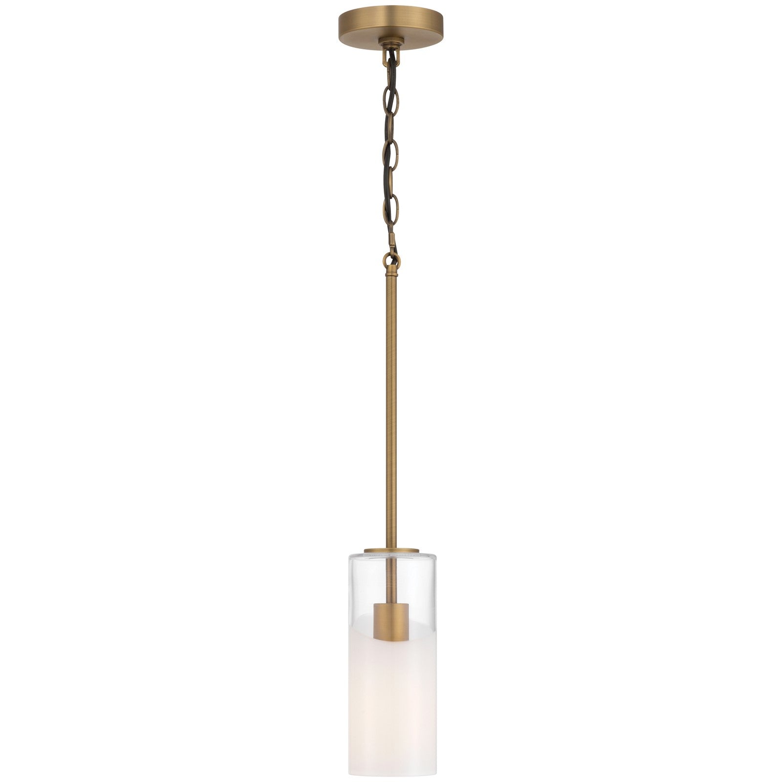 Access Ole' 1Lt Pendant, Antique Brushed Brass/Clr Frosted