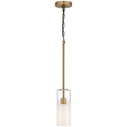 Access Ole' 1Lt Pendant, Antique Brushed Brass/Clr Frosted