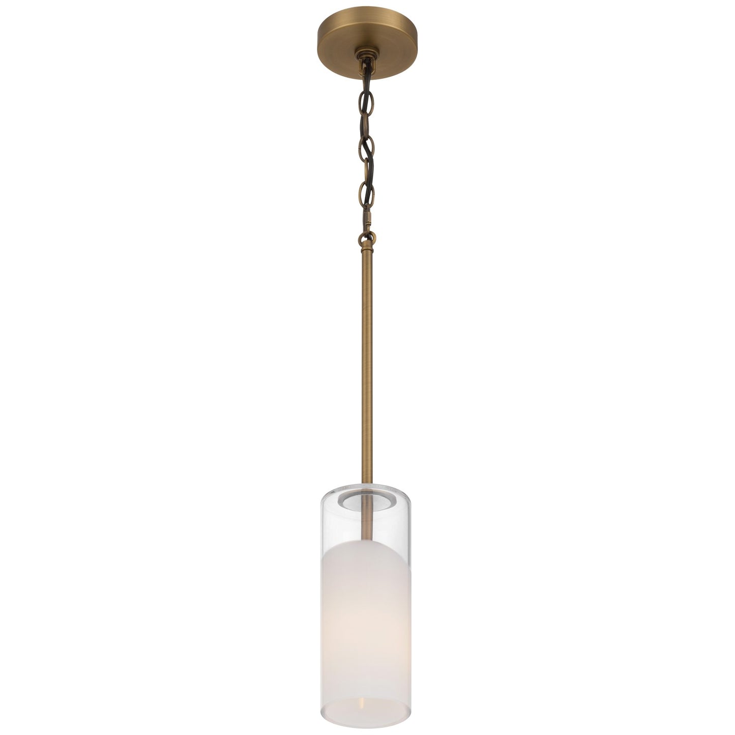 Access Ole' 1Lt Pendant, Antique Brushed Brass/Clr Frosted
