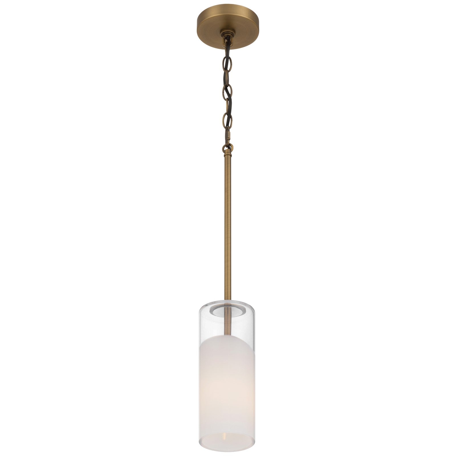 Access Ole' 1Lt Pendant, Antique Brushed Brass/Clr Frosted