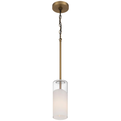 Access Ole' 1Lt Pendant, Antique Brushed Brass/Clr Frosted