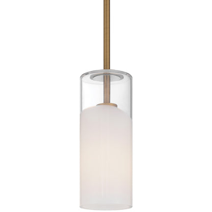 Access Ole' 1Lt Pendant, Antique Brushed Brass/Clr Frosted