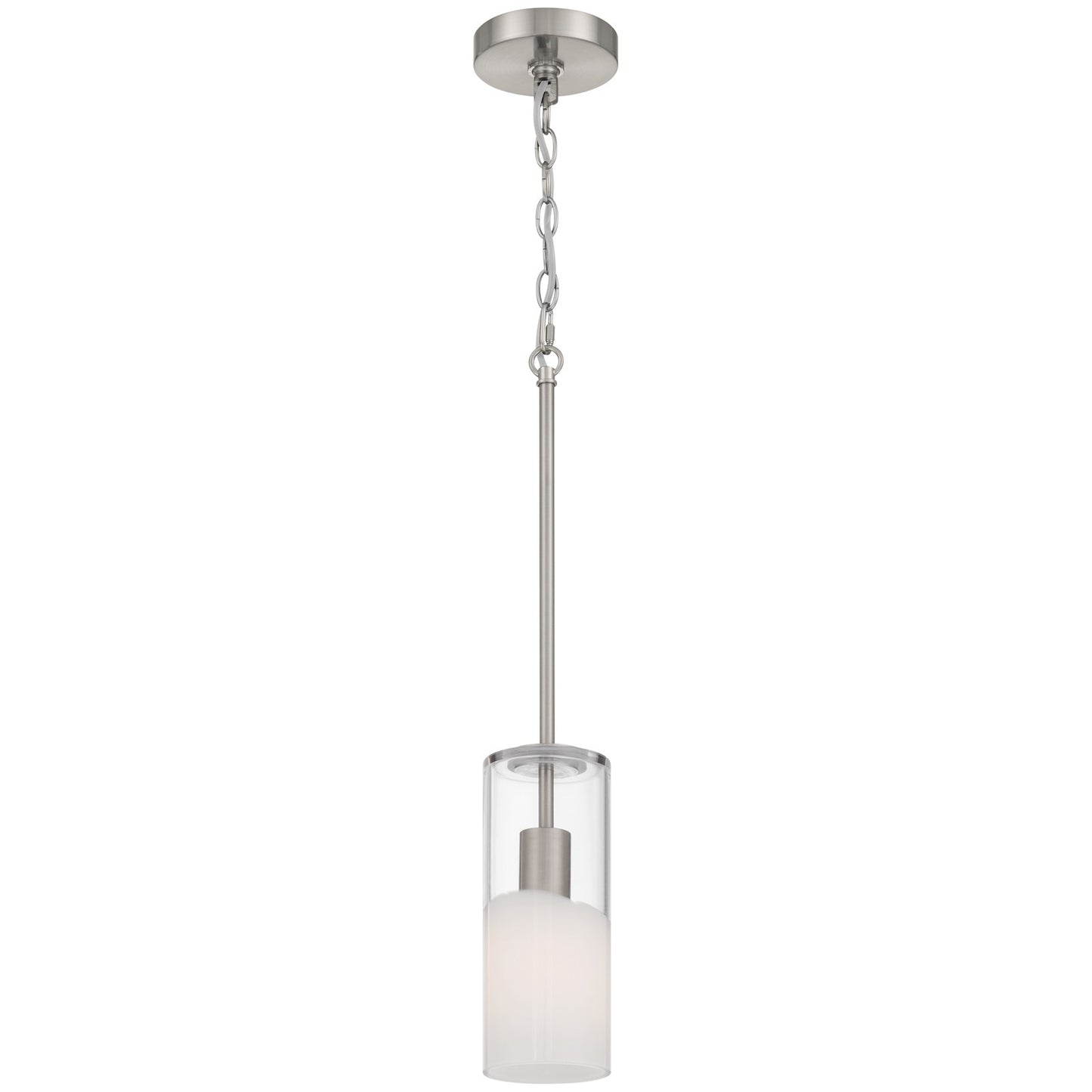 Access Lighting Ole' 1 Light Pendant, Brushed Steel/Clear Frosted