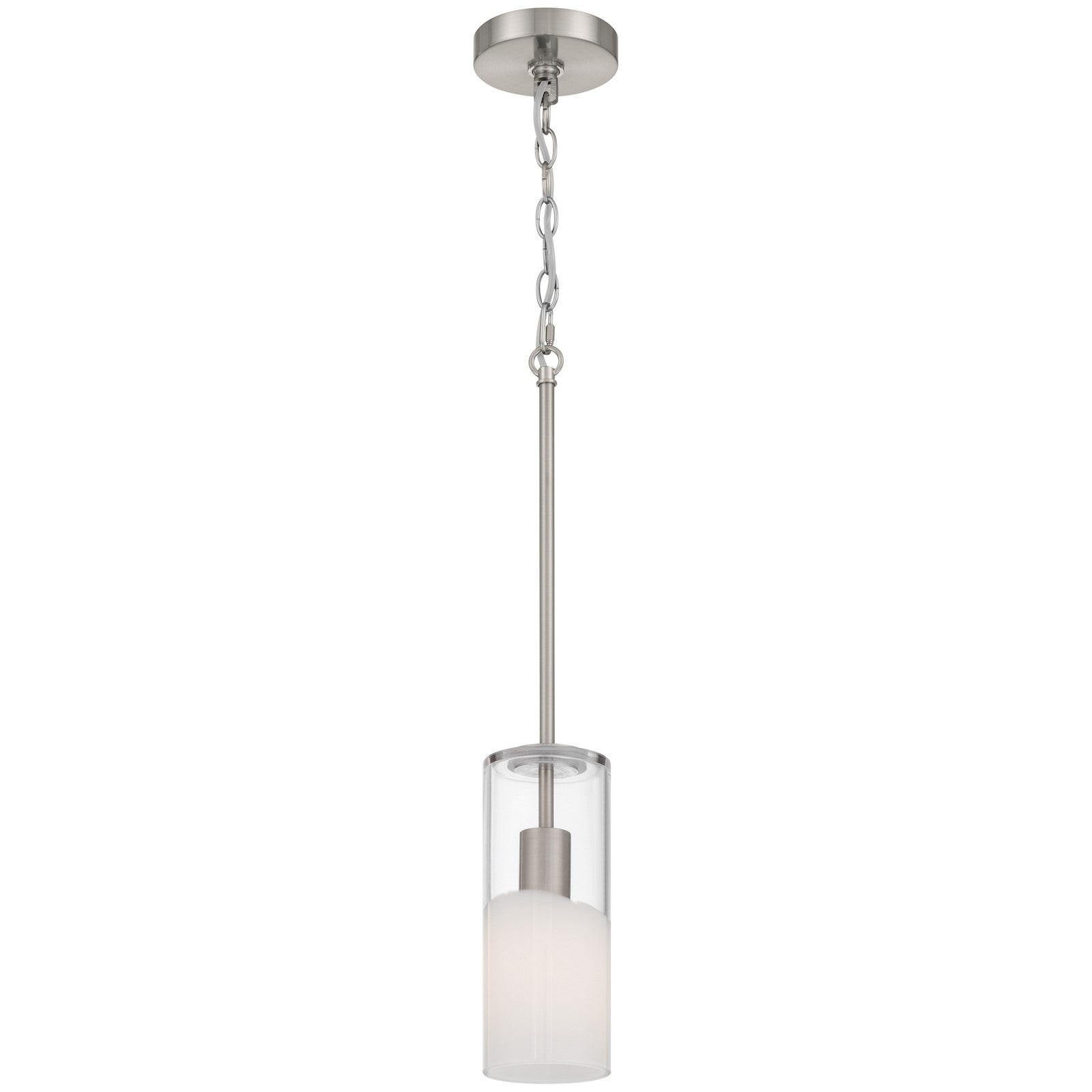 Access Lighting Ole' 1 Light Pendant, Brushed Steel/Clear Frosted
