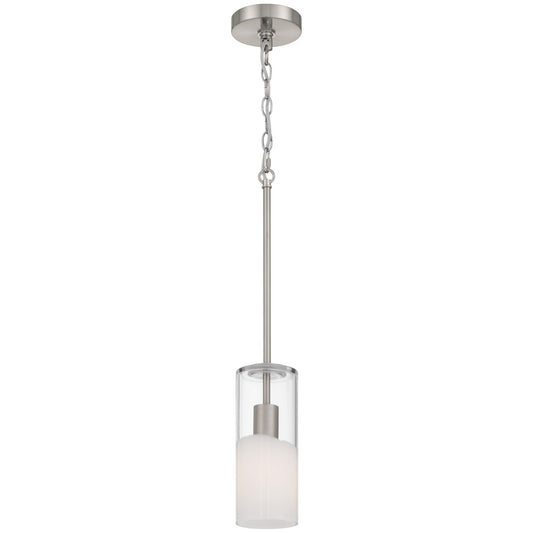 Access Lighting Ole' 1 Light Pendant, Brushed Steel/Clear Frosted