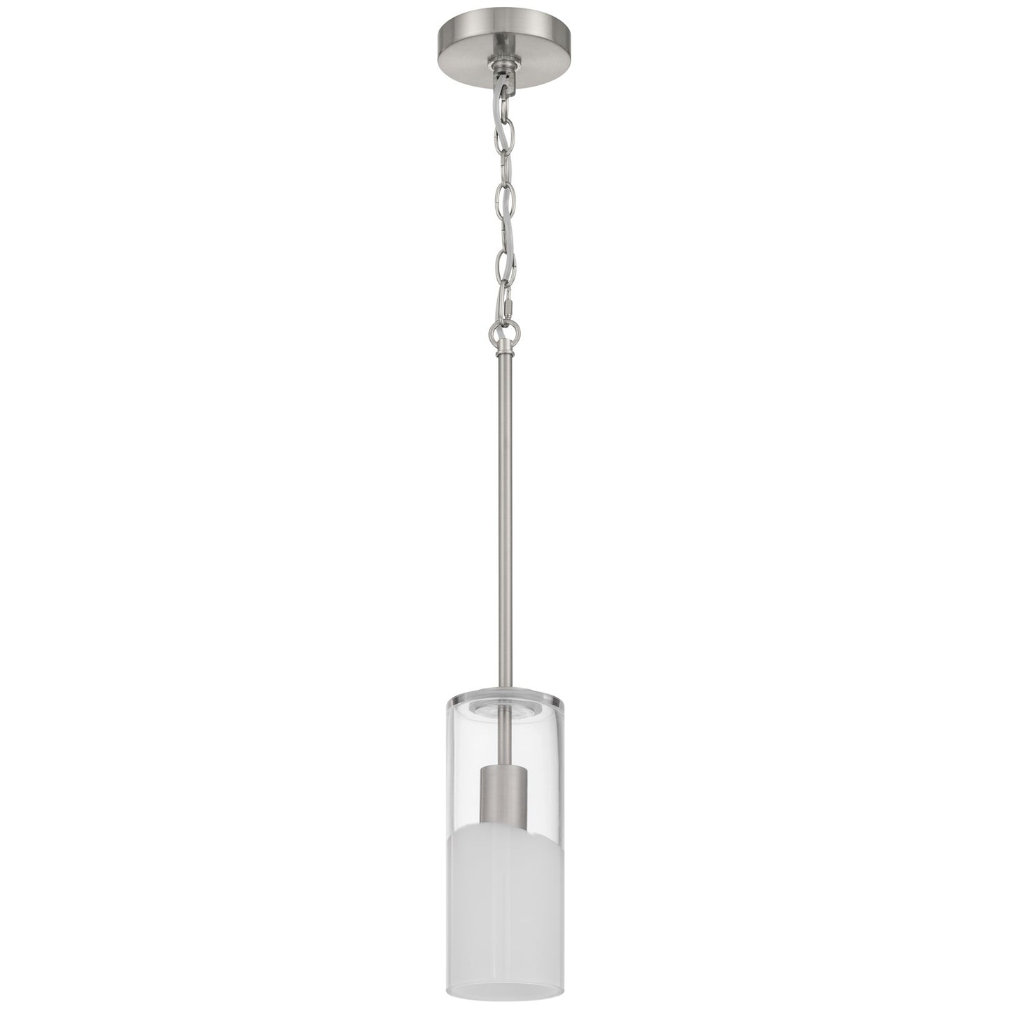 Access Lighting Ole' 1 Light Pendant, Brushed Steel/Clear Frosted