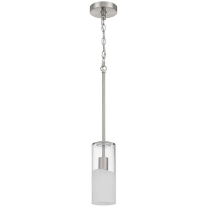 Access Lighting Ole' 1 Light Pendant, Brushed Steel/Clear Frosted