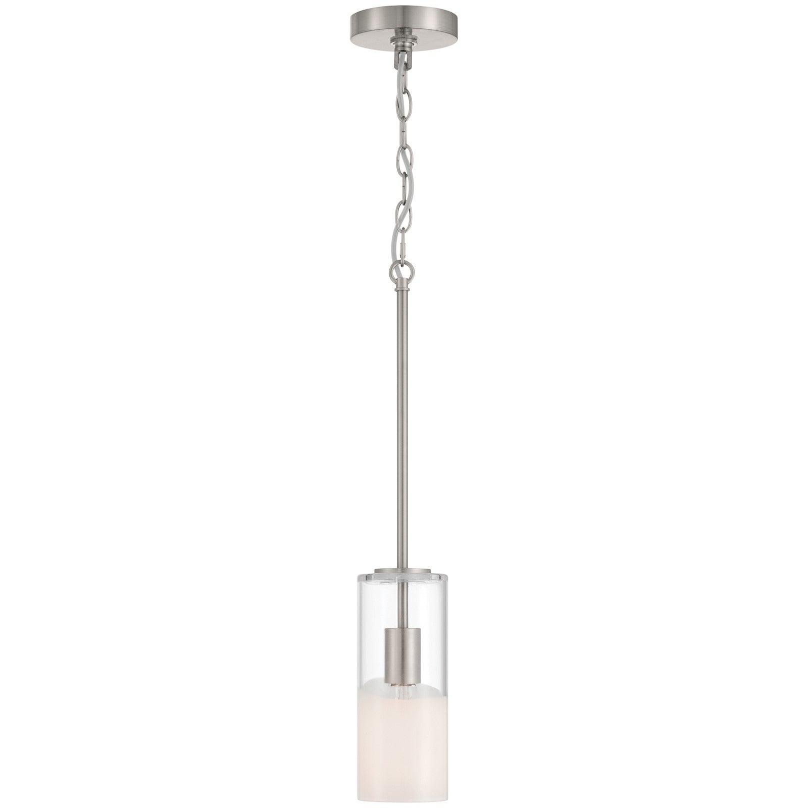 Access Lighting Ole' 1 Light Pendant, Brushed Steel/Clear Frosted