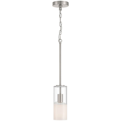 Access Lighting Ole' 1 Light Pendant, Brushed Steel/Clear Frosted