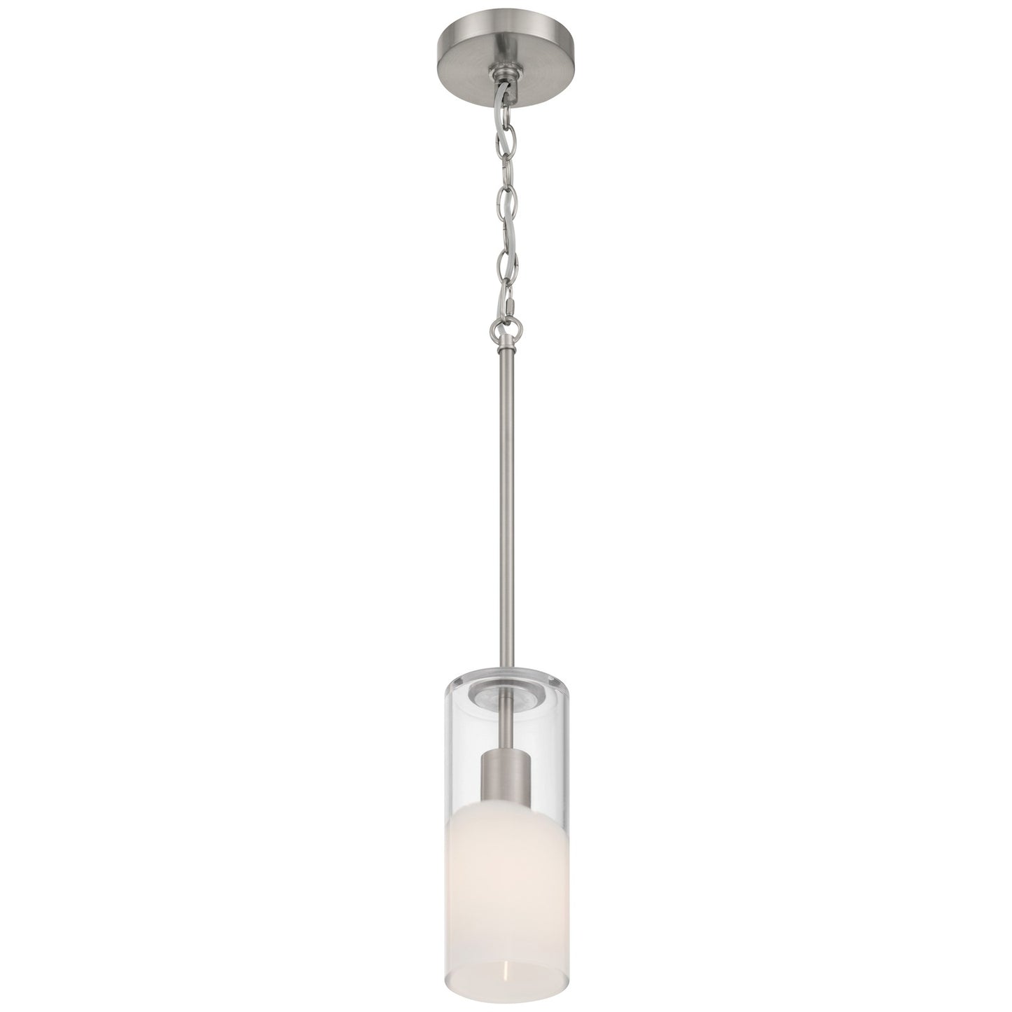 Access Lighting Ole' 1 Light Pendant, Brushed Steel/Clear Frosted