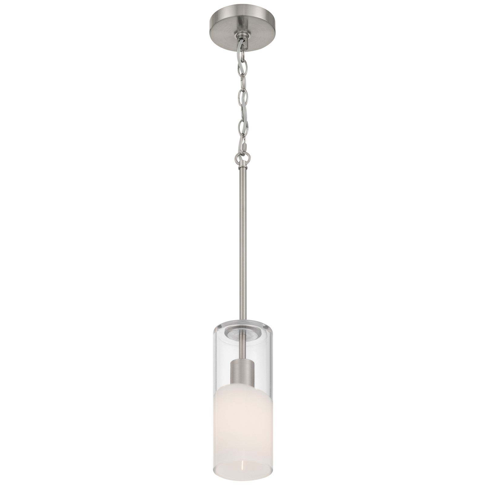 Access Lighting Ole' 1 Light Pendant, Brushed Steel/Clear Frosted