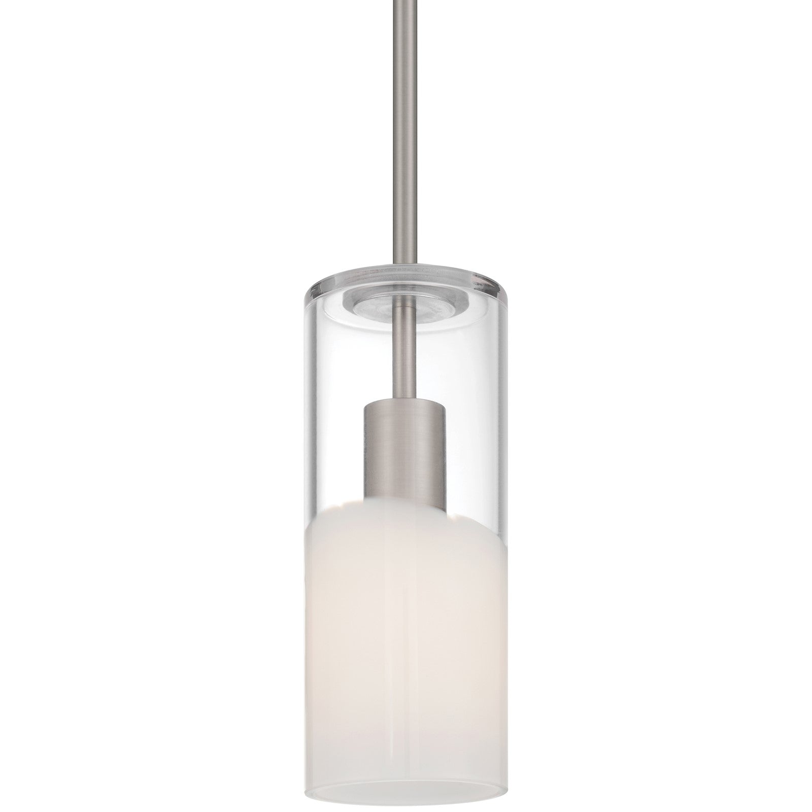 Access Lighting Ole' 1 Light Pendant, Brushed Steel/Clear Frosted