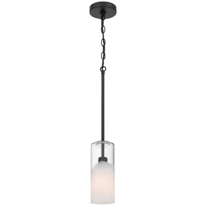 Access Lighting Ole' 1 Light Pendant, Matte Black/Clear Frosted