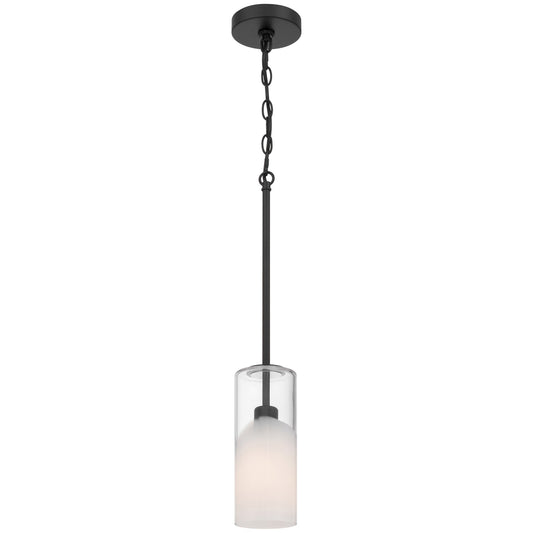 Access Lighting Ole' 1 Light Pendant, Matte Black/Clear Frosted