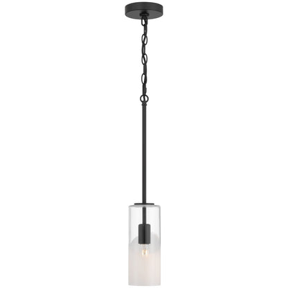 Access Lighting Ole' 1 Light Pendant, Matte Black/Clear Frosted