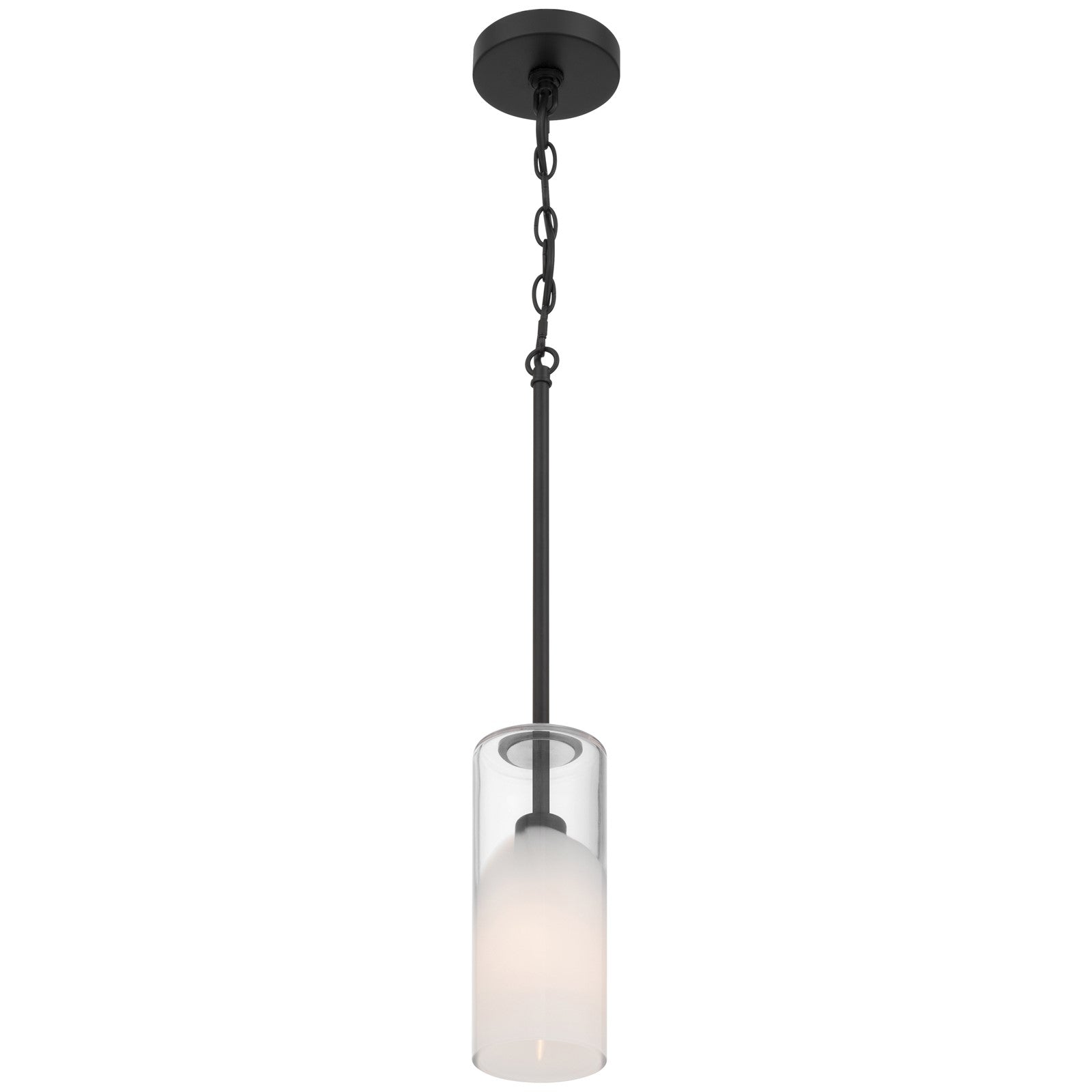 Access Lighting Ole' 1 Light Pendant, Matte Black/Clear Frosted