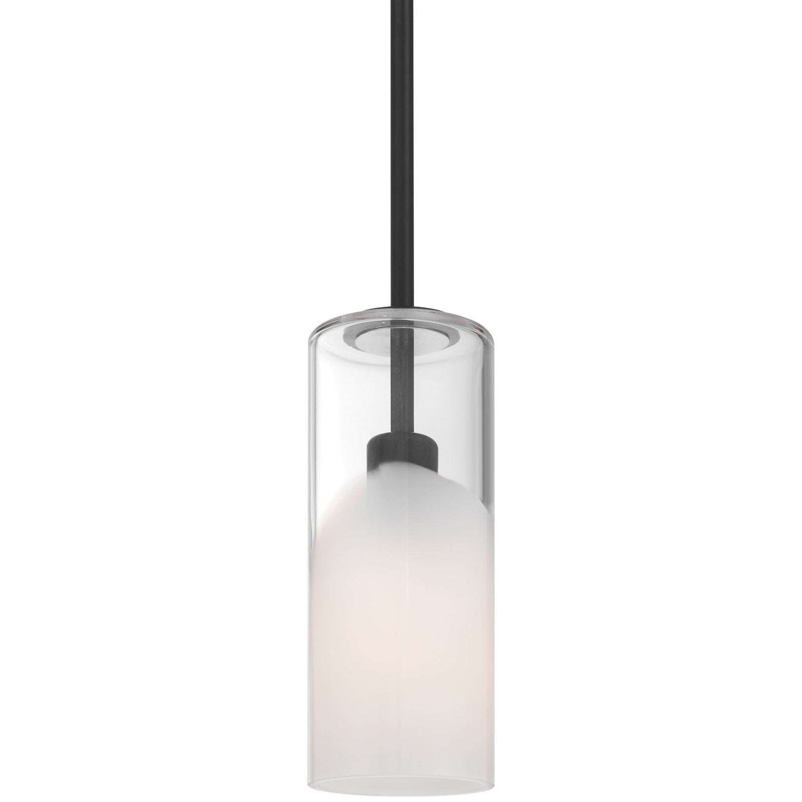 Access Lighting Ole' 1 Light Pendant, Matte Black/Clear Frosted