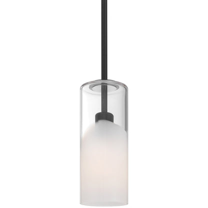 Access Lighting Ole' 1 Light Pendant, Matte Black/Clear Frosted