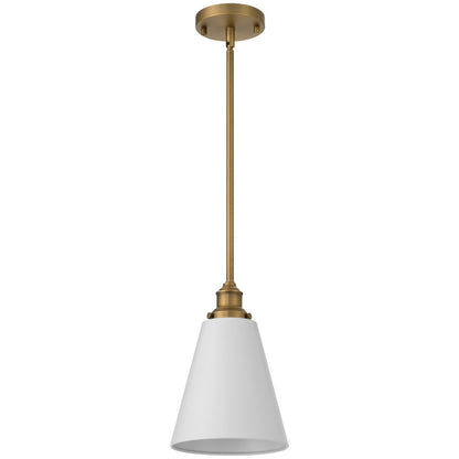 Access Dahlia 1Lt Pendant, Antique Brushed Brass, White Shade/White
