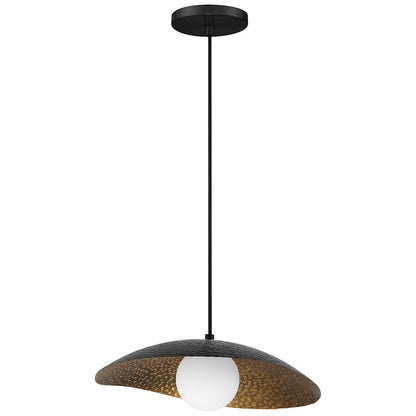 Access Lighting Yates 1 Lt LED Pendant, Black/Brass/Opal - 63134LEDDLP-BWA-OPL