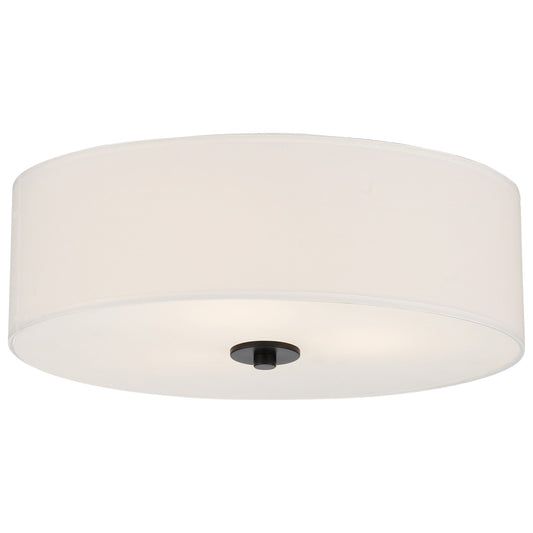 Access Mid Town LED Flush Mt, 18", Matte Black/White