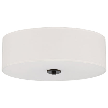 Access Mid Town LED Flush Mt, 18", Matte Black/White