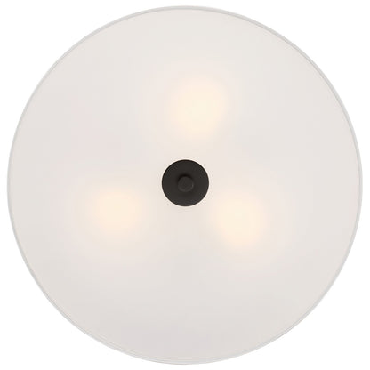 Access Mid Town LED Flush Mt, 18", Matte Black/White