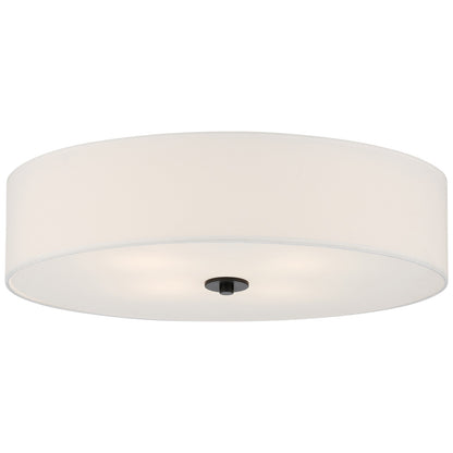Access Mid Town LED Flush Mt, 24", Matte Black/White