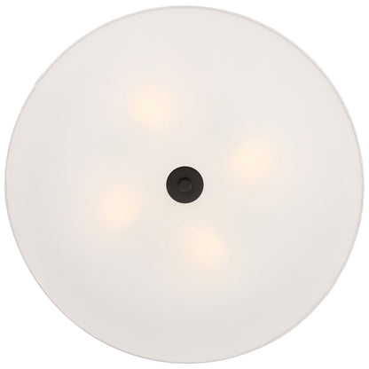 Access Mid Town LED Flush Mt, 24", Matte Black/White