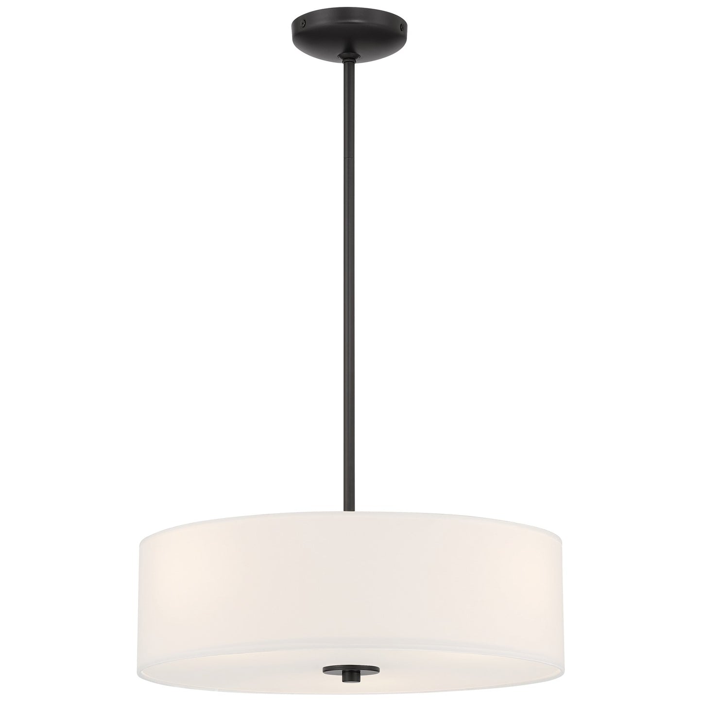 Access Mid Town LED Pendant/Semi Flush, 18", Matte Black/White