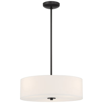 Access Mid Town LED Pendant/Semi Flush, 18", Matte Black/White