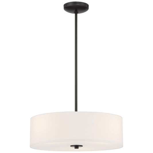Access Mid Town LED Pendant/Semi Flush, 18", Matte Black/White