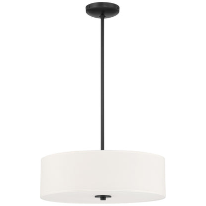 Access Mid Town LED Pendant/Semi Flush, 18", Matte Black/White