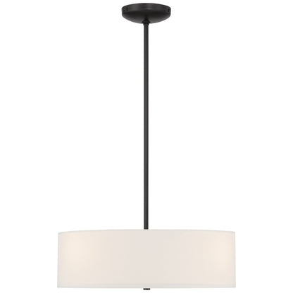 Access Mid Town LED Pendant/Semi Flush, 18", Matte Black/White