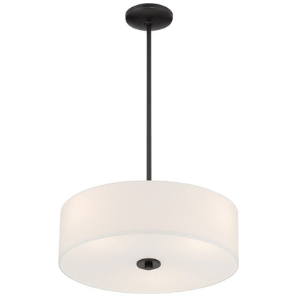 Access Mid Town LED Pendant/Semi Flush, 18", Matte Black/White