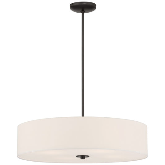 Access Mid Town LED Pendant/Semi Flush, 24", Matte Black/White