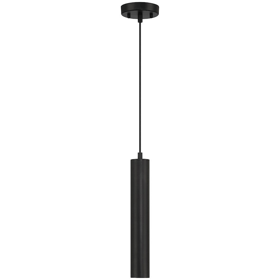 1 Light LED Pendant, Matte Black