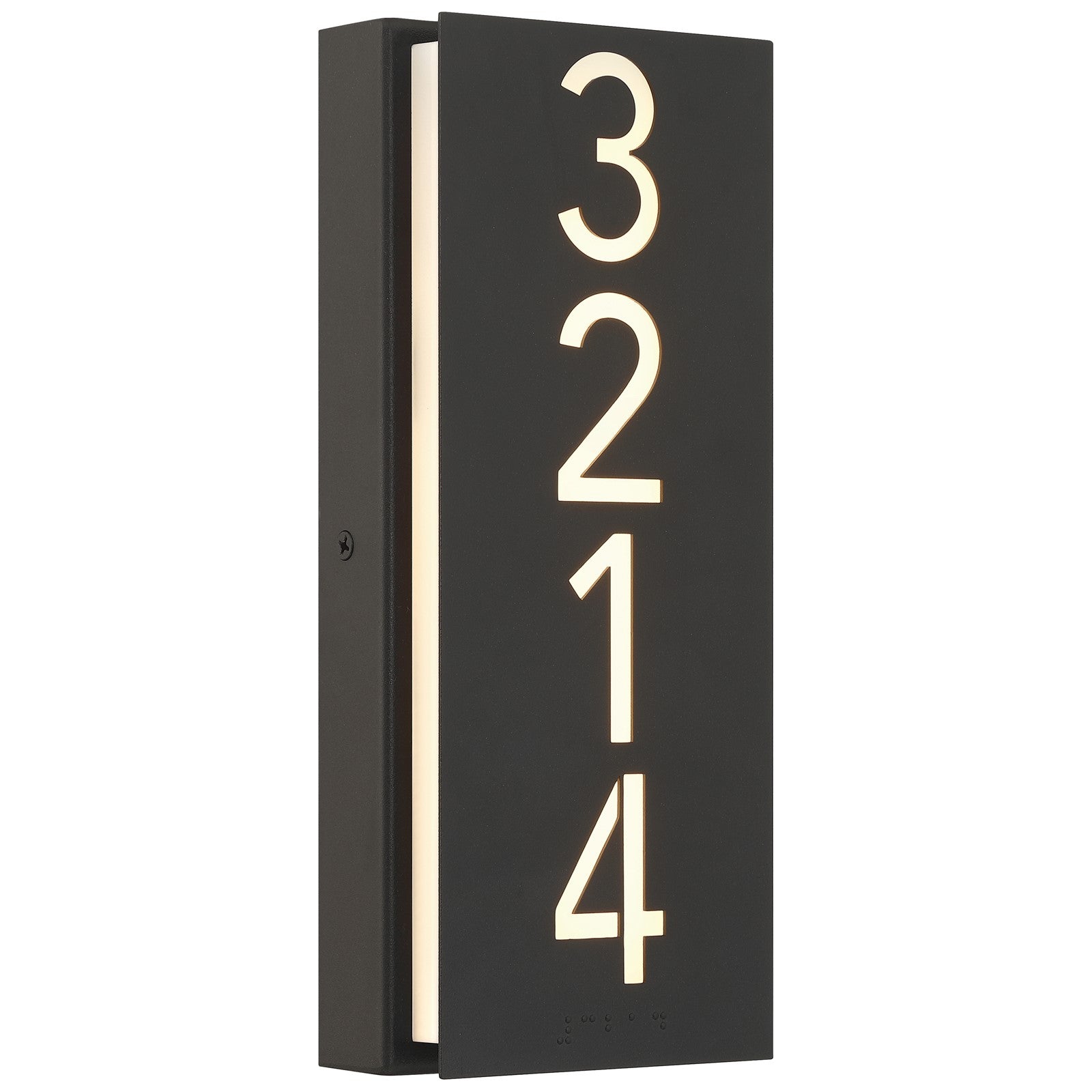 Access Numero Braille LED Address Light, Black/Acrylic Lens