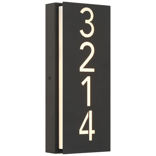 Access Numero Braille LED Address Light, Black/Acrylic Lens