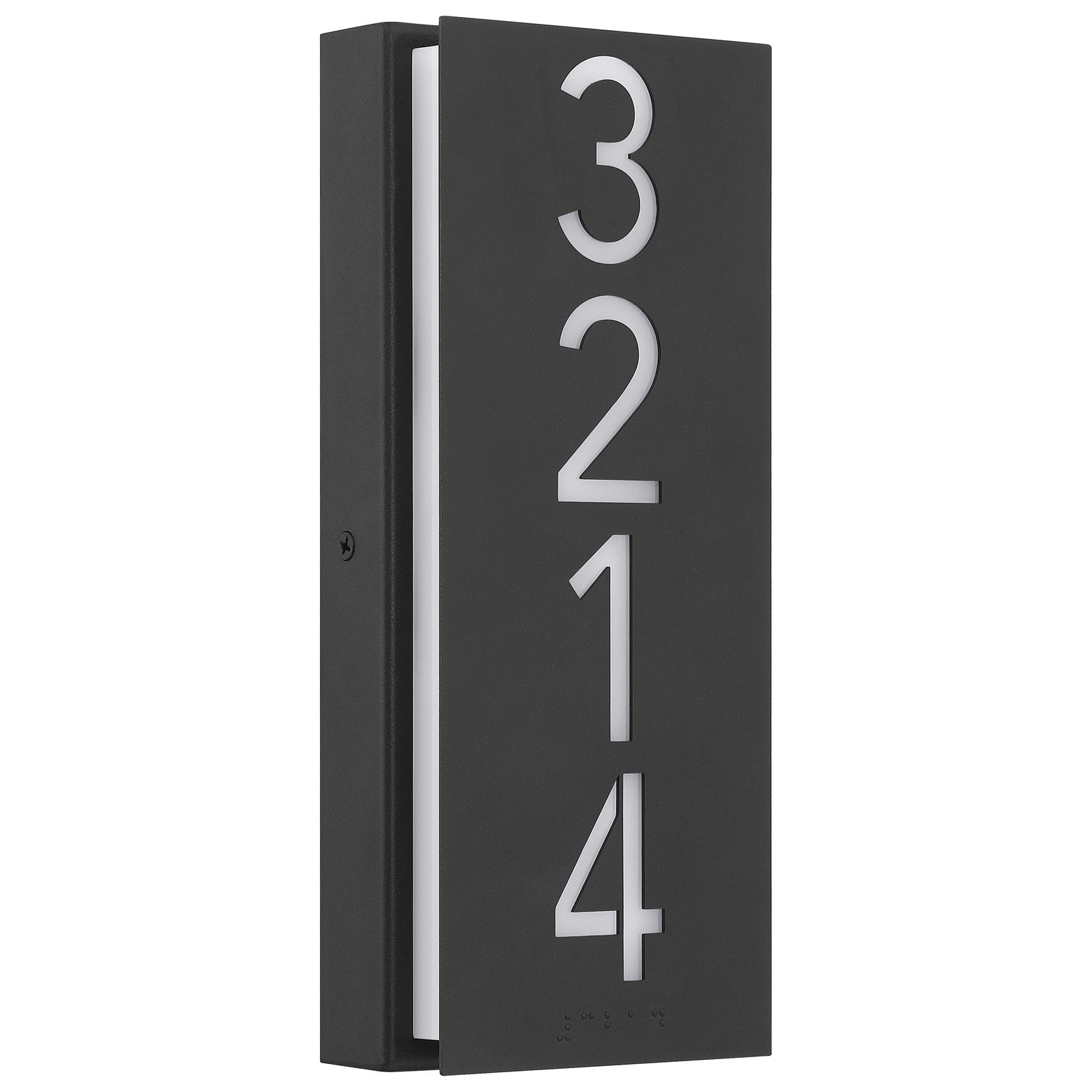 Access Numero Braille LED Address Light, Black/Acrylic Lens