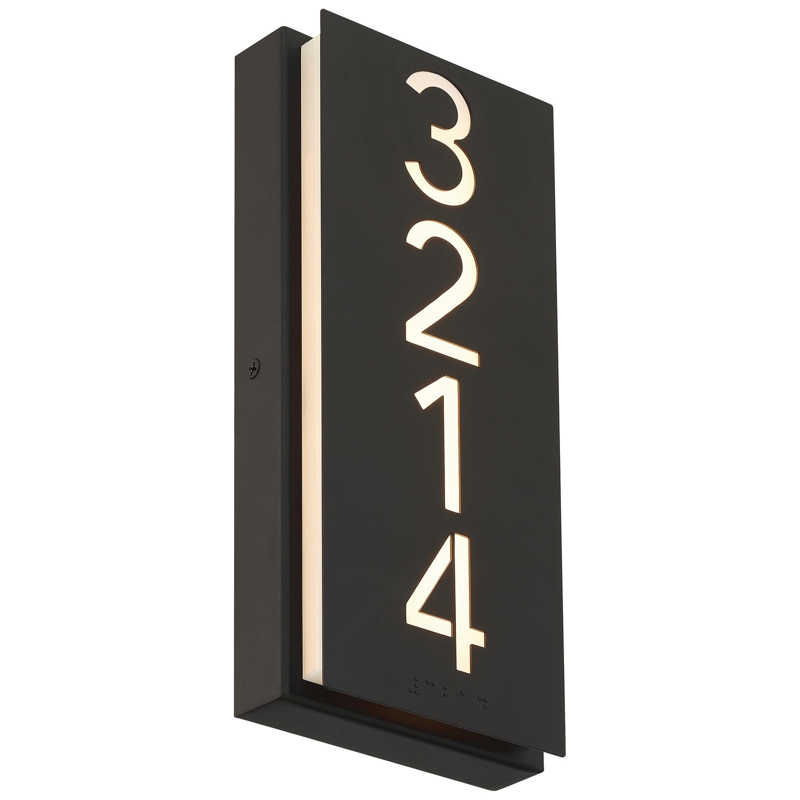 Access Numero Braille LED Address Light, Black/Acrylic Lens