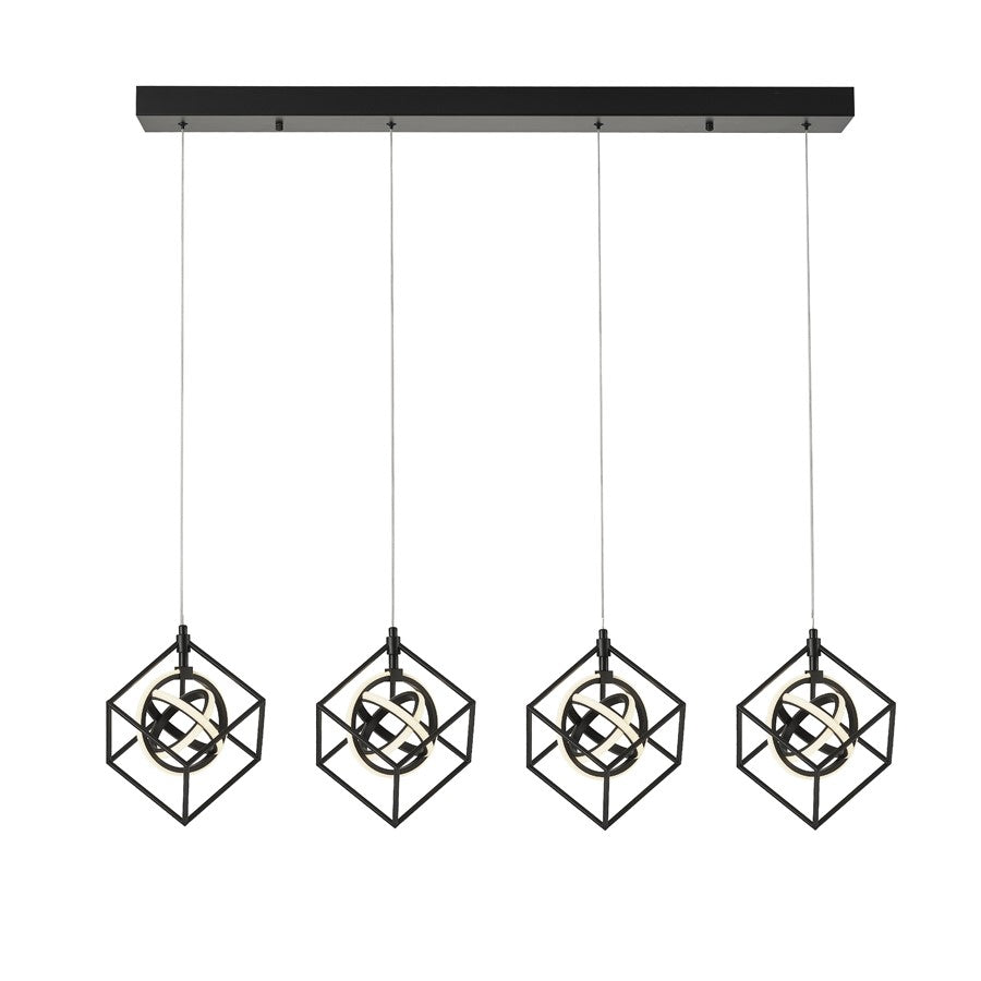 Artcraft Tulip Integrated LED 4 Light Island Light, Matte Black