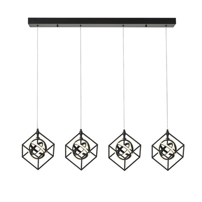 Artcraft Tulip Integrated LED 4 Light Island Light, Matte Black