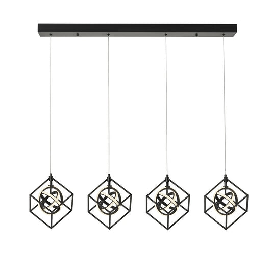 Artcraft Tulip Integrated LED 4 Light Island Light, Matte Black