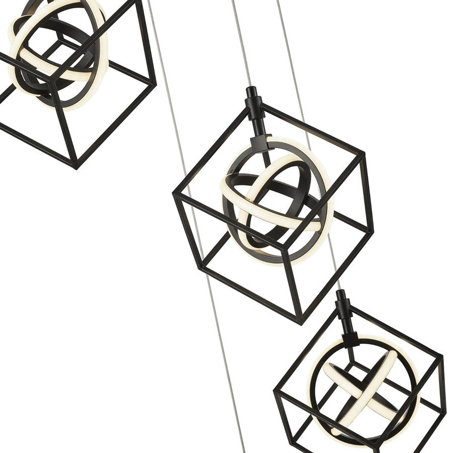 5 Light Pendant, Matte Black