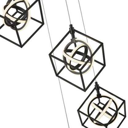 5 Light Pendant, Matte Black