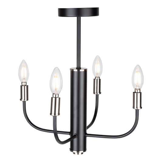 Artcraft Avalon Collection 4 Light Flush Mount, Brushed Nickel
