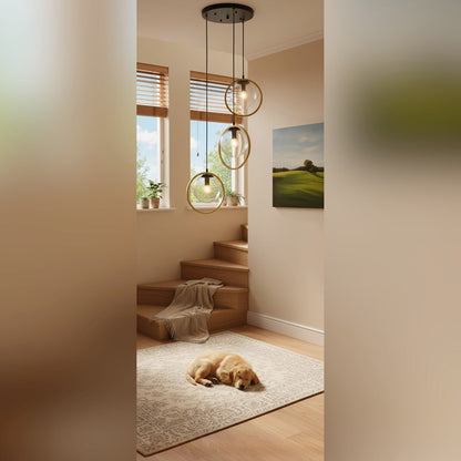 Pendant, Black/Vintage Brass